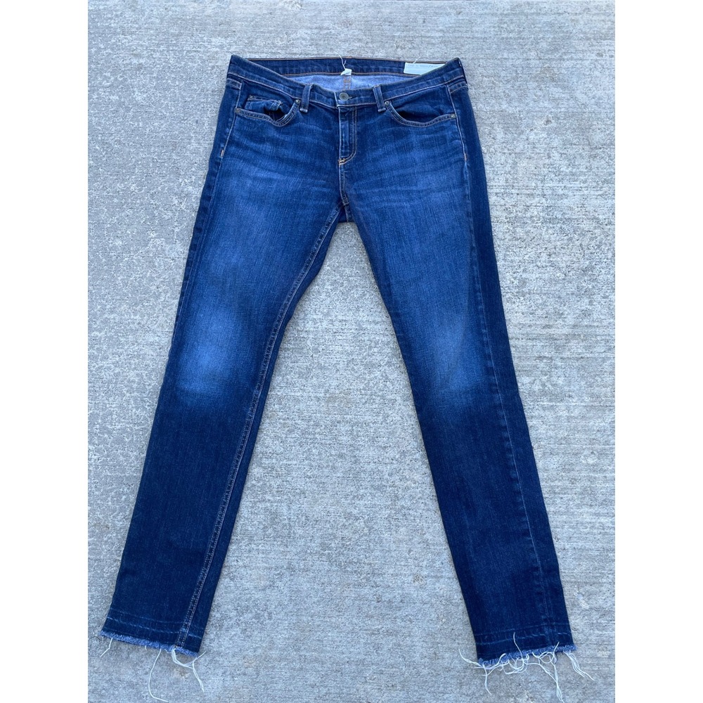 Rag & Bone JEAN Skinny Jeans Yesler Blue Raw Hem W1590K510YES Size 29